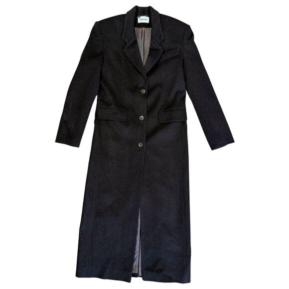 147. L'ESKIZZO Brown Long Full Length Jacket Coat Edinburgh 100% Wool $500 NWOT
