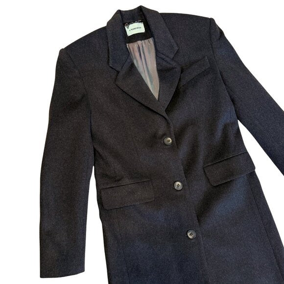 147. L'ESKIZZO Brown Long Full Length Jacket Coat Edinburgh 100% Wool $500 NWOT