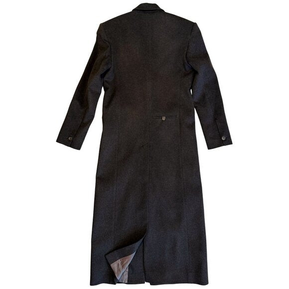 147. L'ESKIZZO Brown Long Full Length Jacket Coat Edinburgh 100% Wool $500 NWOT