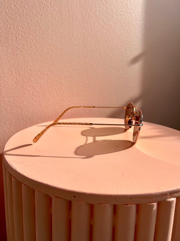 KREWE Orleans Round Pink Tortoise Rose Gold Sunglasses