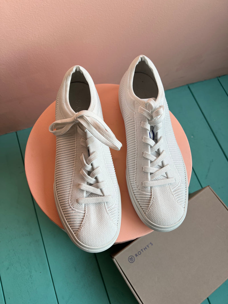 ROTHY’S Bright White The Lace Up Sneaker New in Box 8