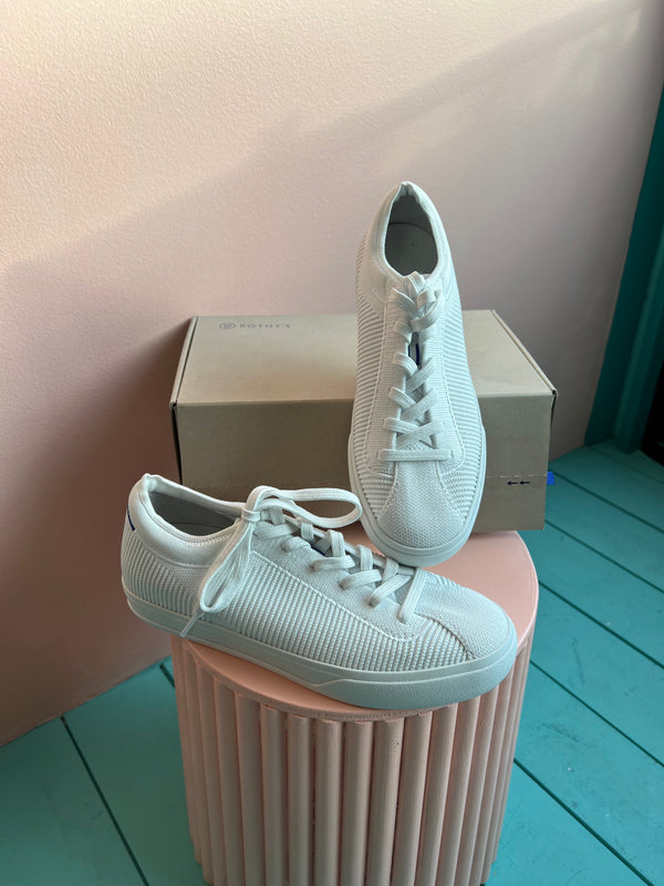ROTHY’S Bright White The Lace Up Sneaker New in Box 8