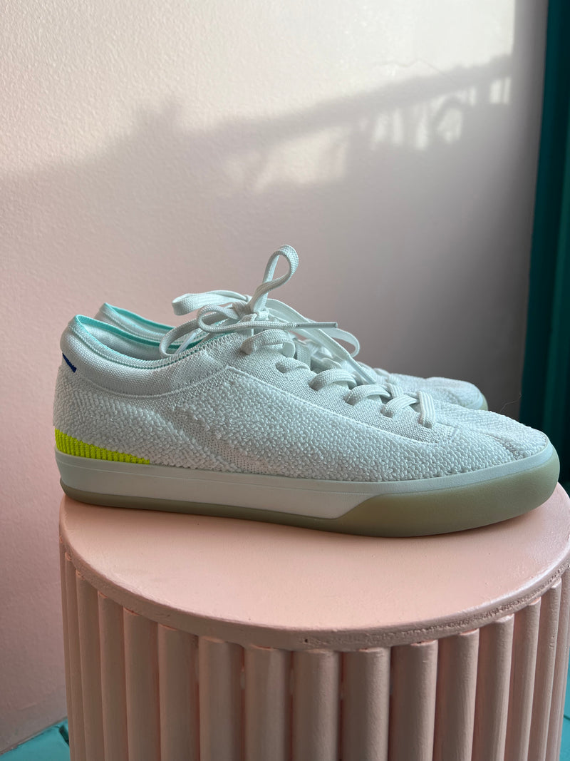 ROTHY’S White Terry Lace Up Tennis Shoes New 8