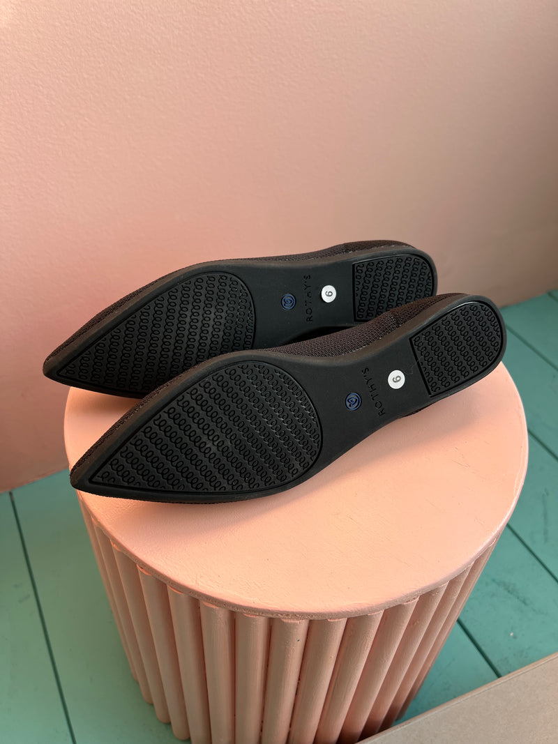 ROTHY’S The Point Black Solid Flats New 6