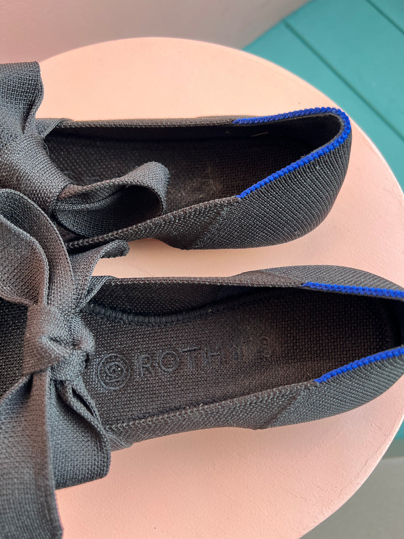 ROTHY’S The Mary Jane Pointed Toe Black Flats New 6.5