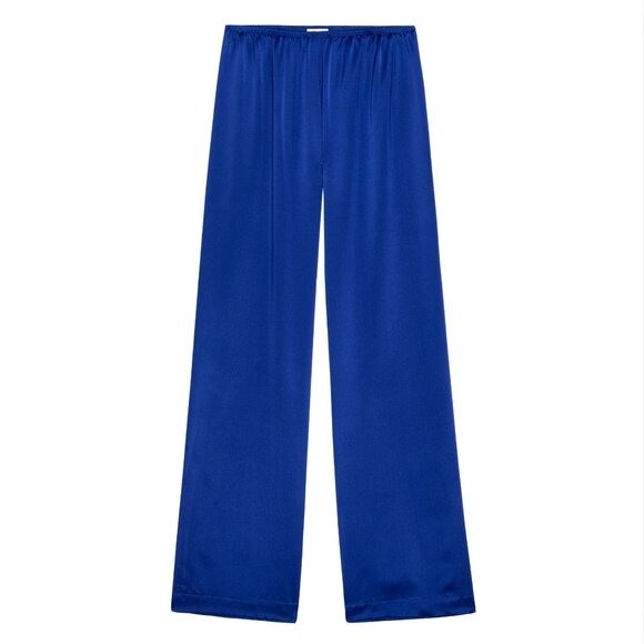 DONNI. The Silk Simple Pant Azure Blue $364 NWT Small