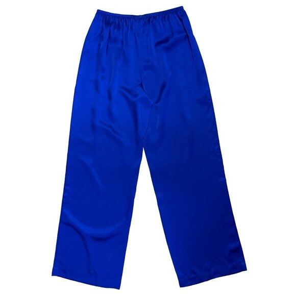 DONNI. The Silk Simple Pant Azure Blue $364 NWT Small