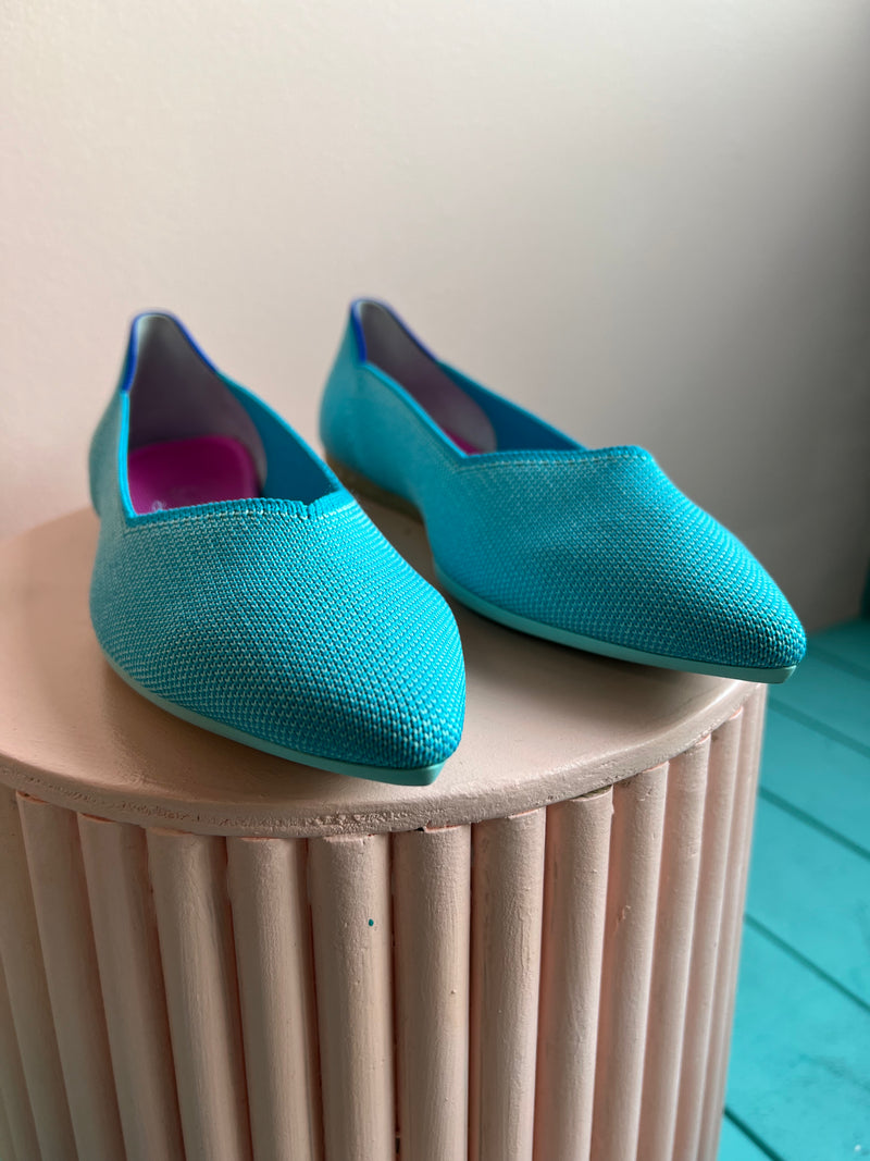 ROTHY’S Island Blue The Point Flats New In Box 10.5
