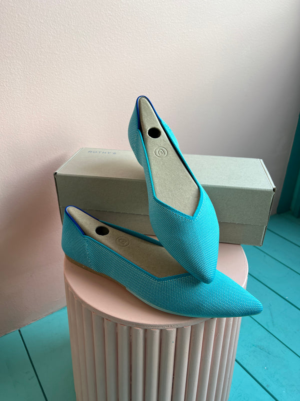 ROTHY’S Island Blue The Point Flats New In Box 10.5