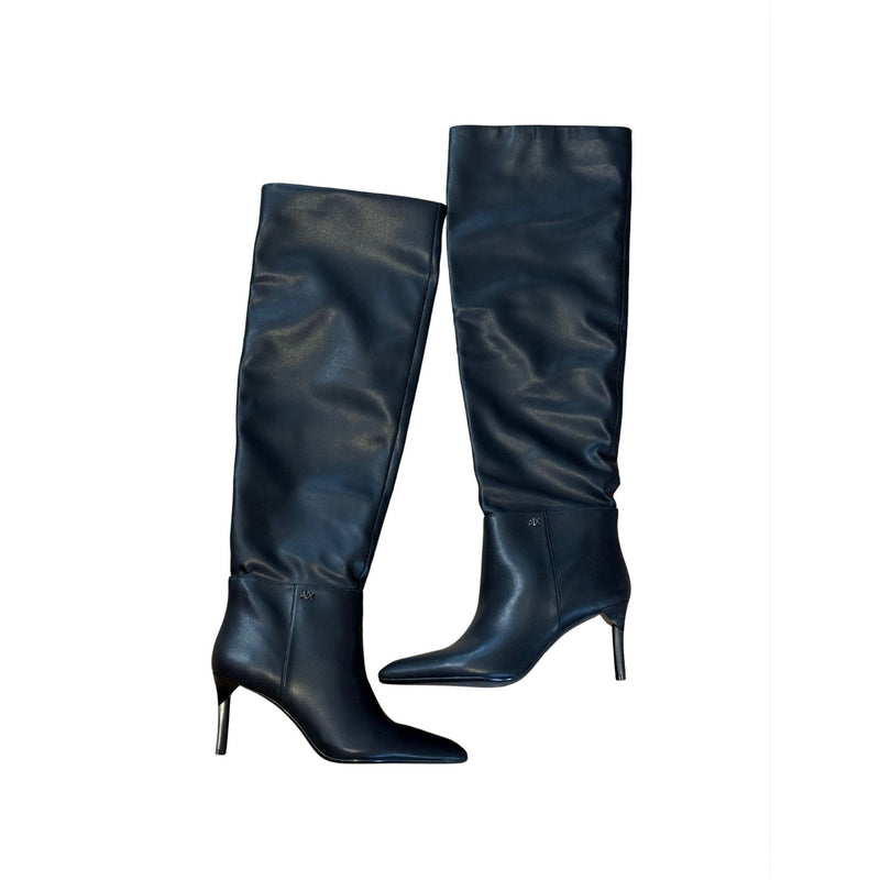 ARMANI EXCHANGE Black High Boot Thin Heel $280 EUC 8.5