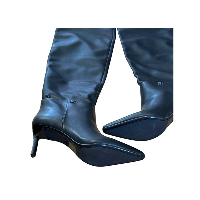 ARMANI EXCHANGE Black High Boot Thin Heel $280 EUC 8.5