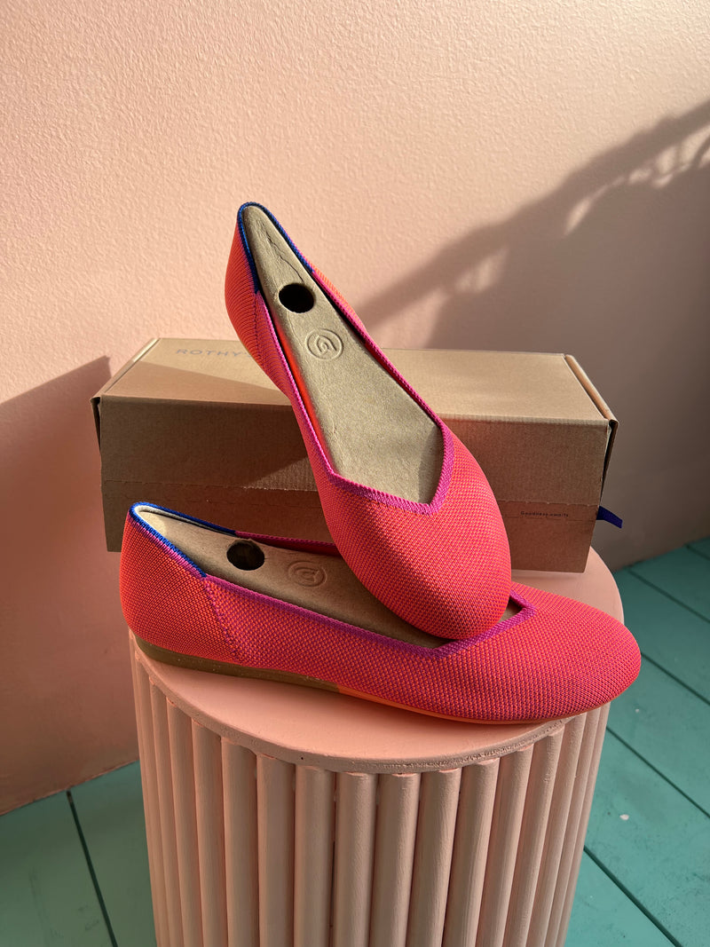 ROTHY’S Tropical Pink The Flat Round Toe New in Box Shoes 6.5