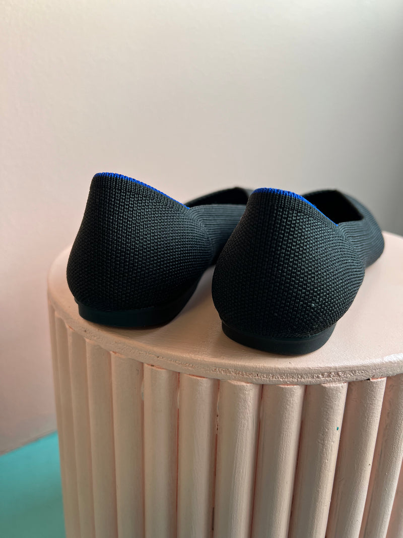 ROTHY’S The Flat Black Solid Round Toe Shoes New 6