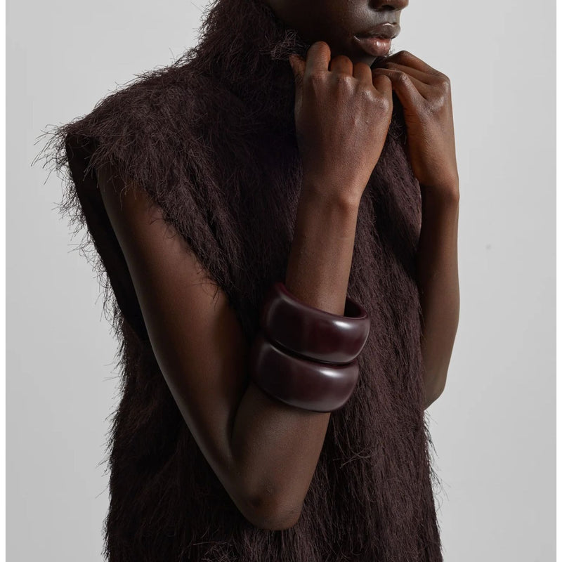 THE FRANKIE SHOP Matte Bangle Burgundy $133 LIKE NEW