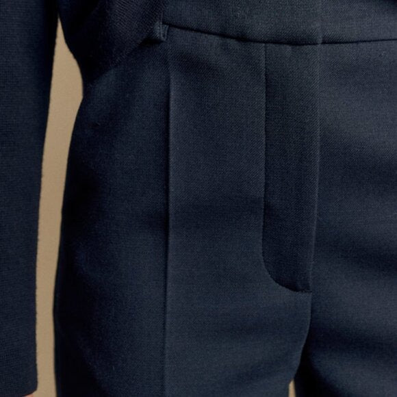 737. SEZANE Matheo Navy Dark Blue Trouser $175 NWT Sz 4