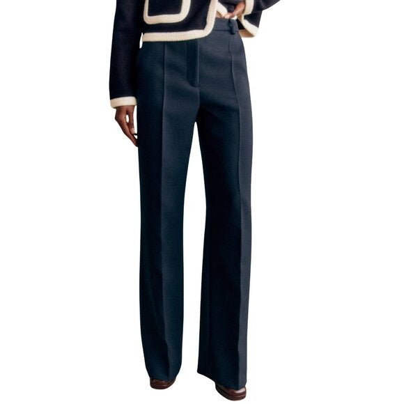 737. SEZANE Matheo Navy Dark Blue Trouser $175 NWT Sz 4