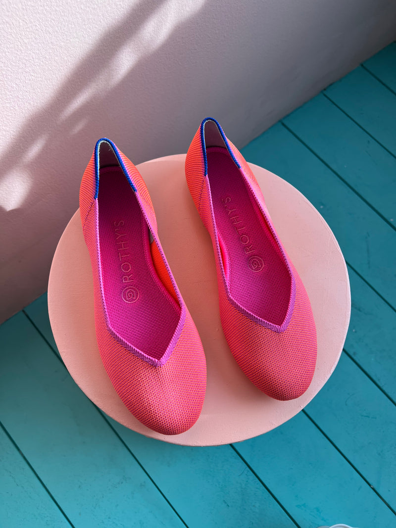 ROTHY’S Tropical Pink The Flat Round Toe New in Box Shoes 6.5