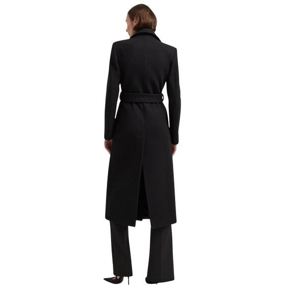 G. Label GWYN by Goop Emilia Black Cashmere Wool Full Coat $1195 NWOT Sz 4