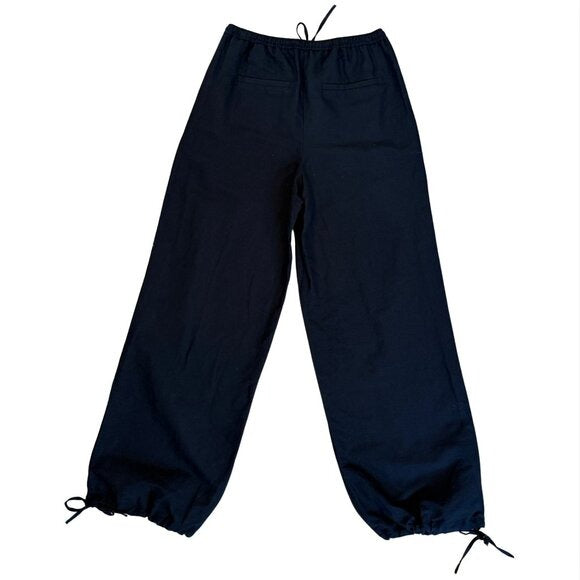 ALIGNE Black Cotton Tie Bottom Wide Leg Pants $145 EUC Sz 4