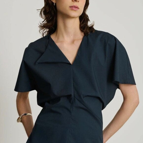 Soeur Embrun Midnight Blue Blouse Cotton $295 EUC Sz 36