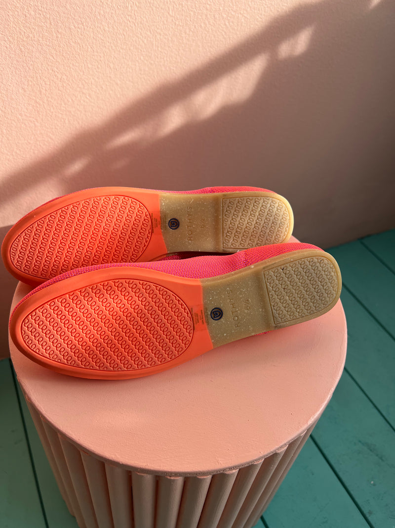 ROTHY’S Tropical Pink The Flat Round Toe New in Box Shoes 6.5