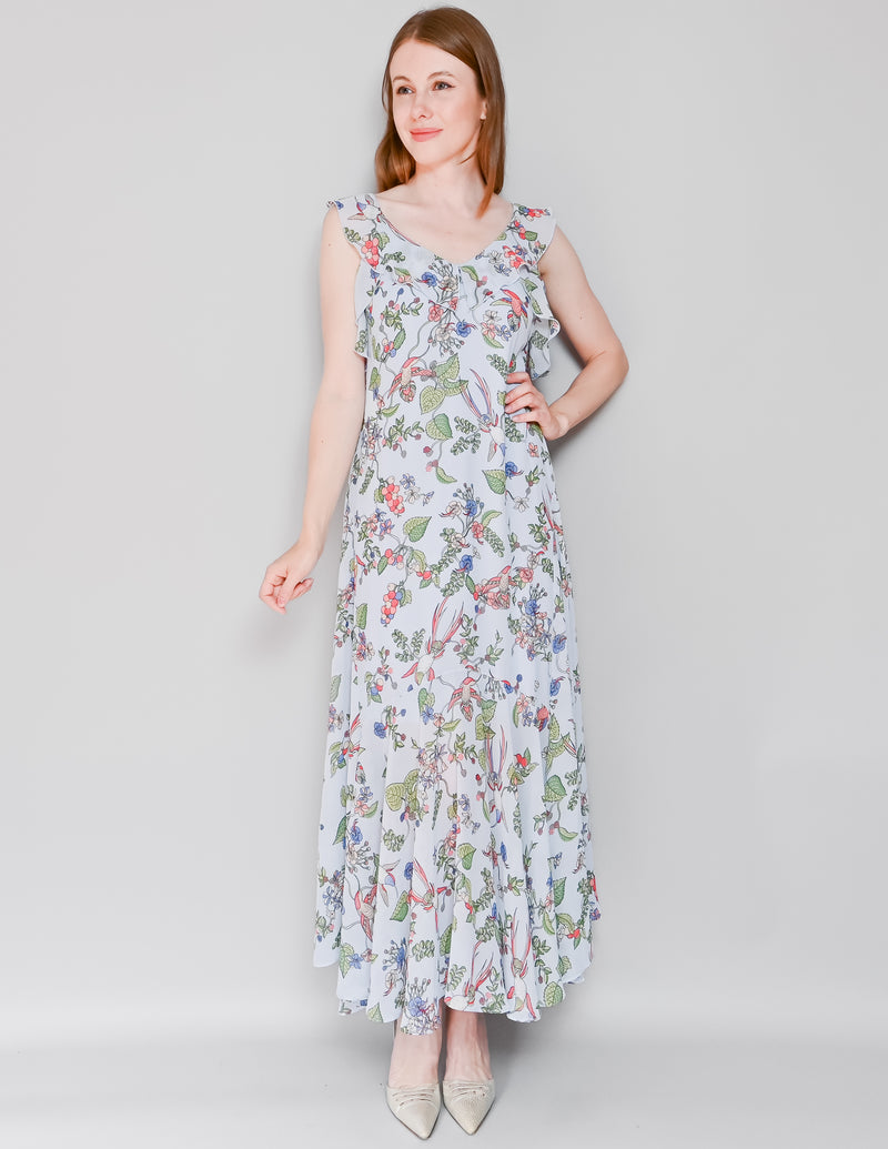 NANETTE By Nanette Lepore Blue Floral Hummingbird Dress