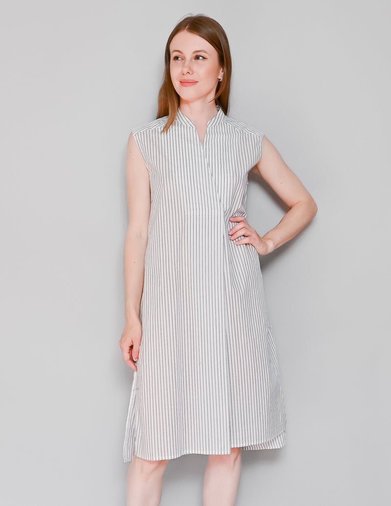 SHUTTLE NOTES Japanese Textile Striped Shirtdress