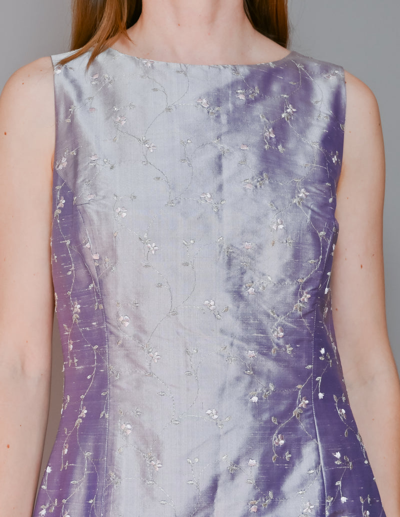 FAVOURBROOK London Embroidered Lilac Silk Dress