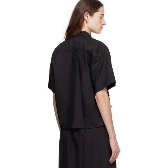 DEIJI STUDIOS Black 'The Tie Up' Shirt $135 EUC Small