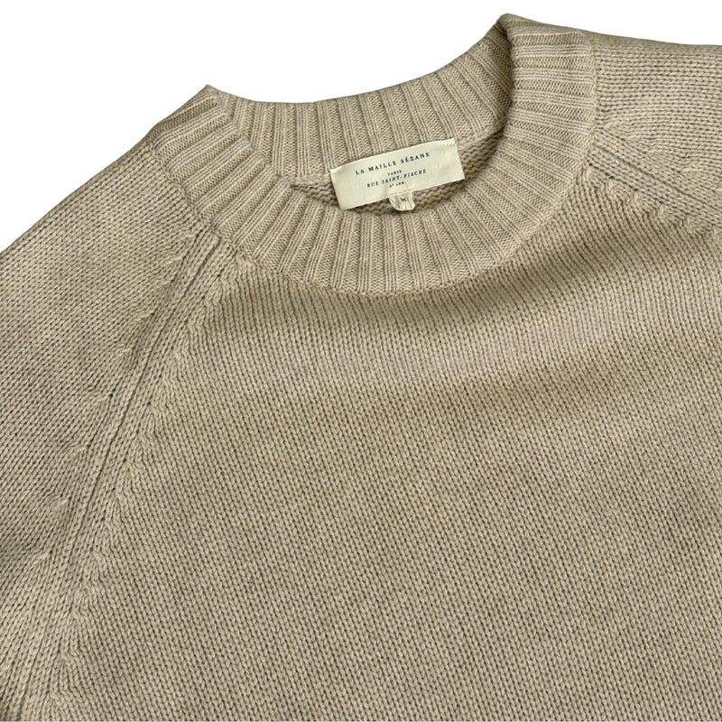 SEZANE Jason Jumper Natural Beige Yak Wool Sweater $210 Like New M