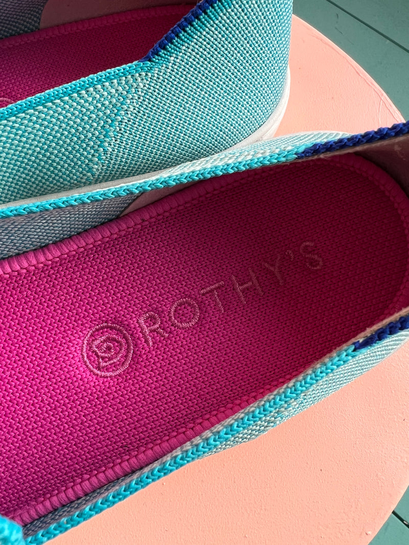 ROTHY’S Island Blue The Slip On Sneaker New 9