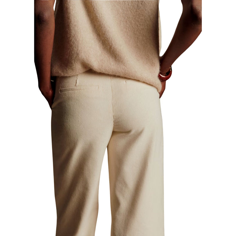SEZANE Matheo Trousers Velvet Cord Ecru Cream Pants $175 NWT Sz 36