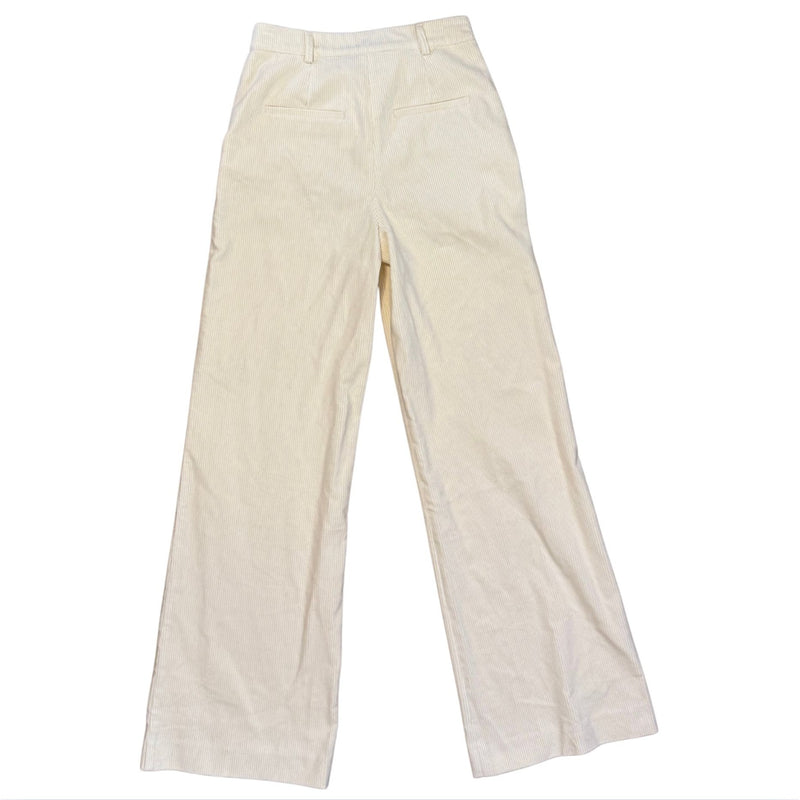 SEZANE Matheo Trousers Velvet Cord Ecru Cream Pants $175 NWT Sz 36