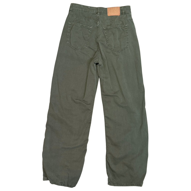 JEANERICA Belem Khaki Green Twill Loose Fit Pants $300 EUC Sz 26 x 34