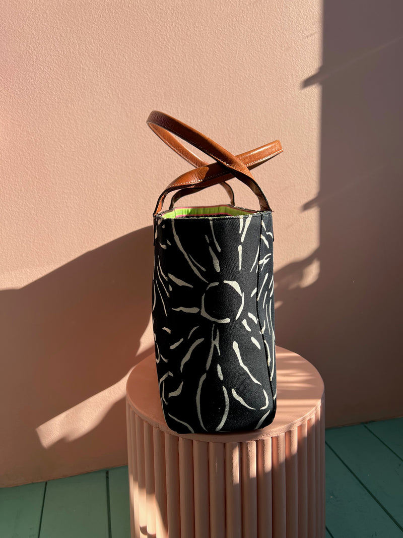 KATE SPADE Canvas Floral Black Tote Bag