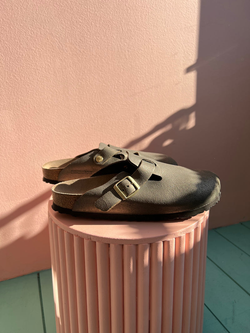 BIRKENSTOCK Boston Washed Metallic Stone Gold 40