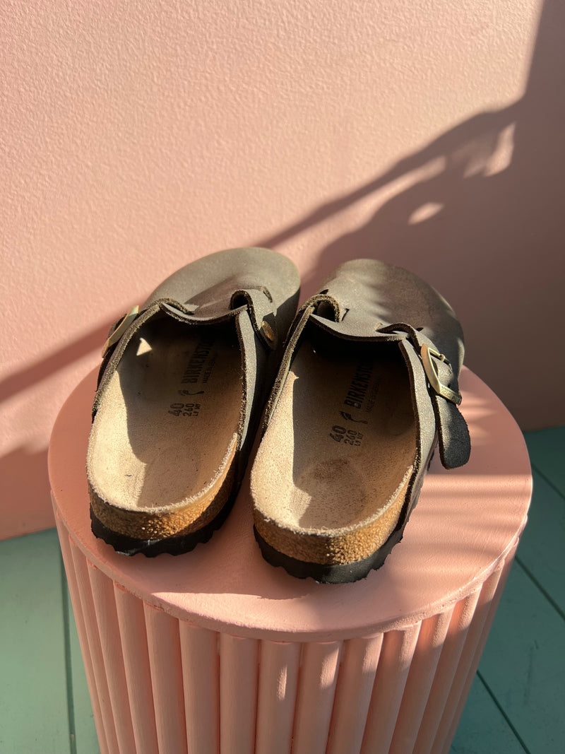 BIRKENSTOCK Boston Washed Metallic Stone Gold 40