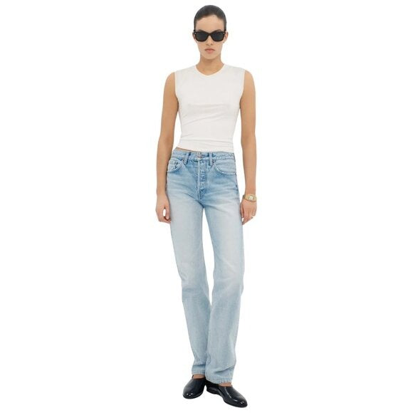 24. AFLALO Orwell Jean in Rigid Denim Salt Air $430 EUC Sz 27