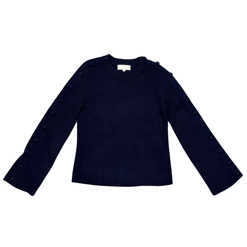 SEZANE Adel Jumper Sweater Buttons Navy $175 LIKE NEW S
