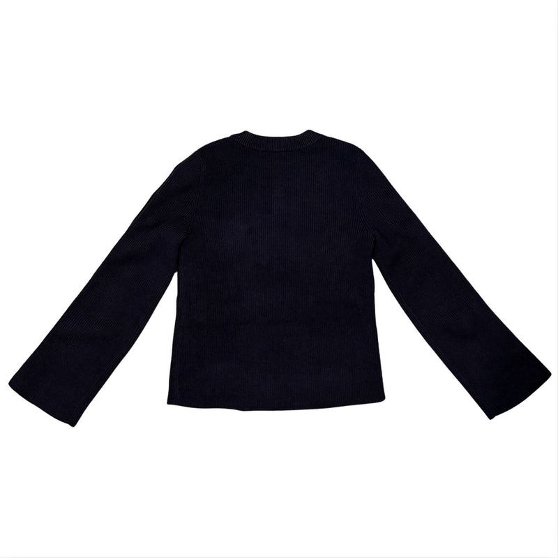 SEZANE Adel Jumper Sweater Buttons Navy $175 LIKE NEW S
