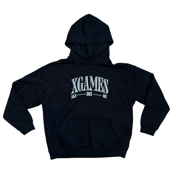 X GAMES Russel Athletics Official Merch Black Chrome Graphic Hoodie NWOT Large