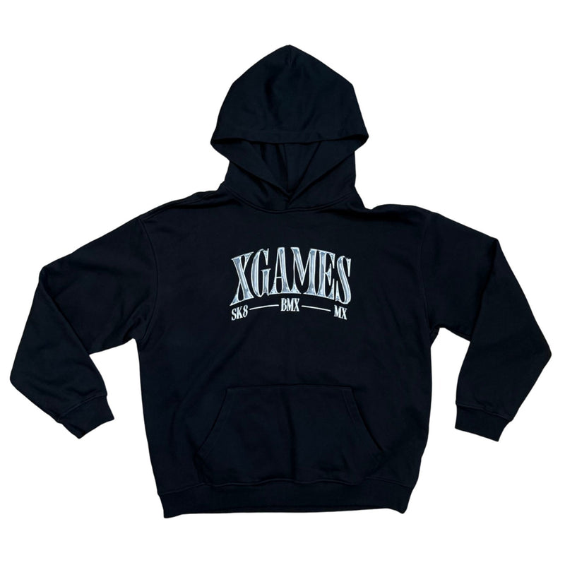 X GAMES Russel Athletics Official Merch Black Chrome Graphic Hoodie NWOT Large