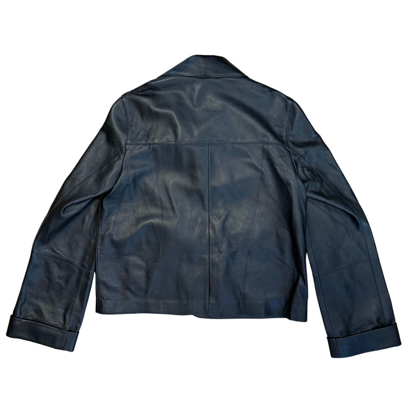 ARMA Ella Black Leather Rolled Cuff Jacket $845 NWT Sz 36 Small US 6