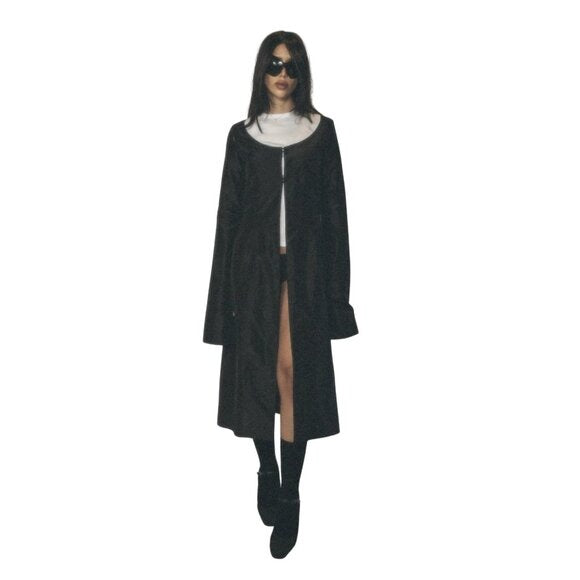 ESANT Cecil Long Black Blazer $1309 EUC Sz Medium