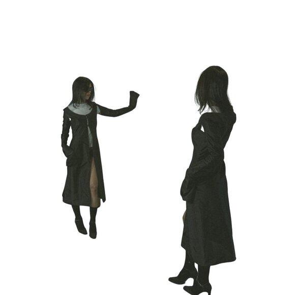 ESANT Cecil Long Black Blazer $1309 EUC Sz Medium