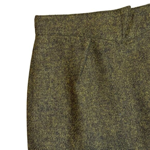 THIERRY MUGLER Vintage 80s 100% Wool Green Pencil Skirt Sz 42 27.5"W