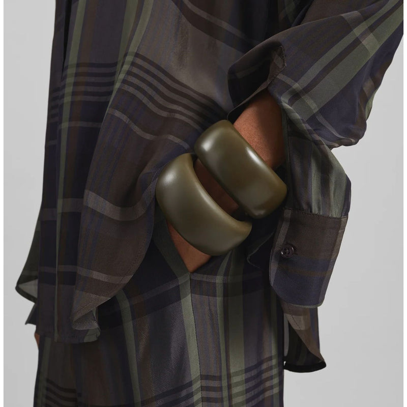 THE FRANKIE SHOP Matte Bangle Moss Green $133 EUC