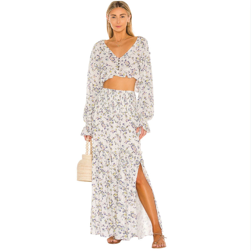 FREE PEOPLE Secret Garden Maxi Skirt Set $168 NWT XS
