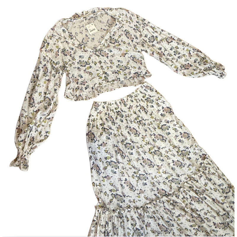 FREE PEOPLE Secret Garden Maxi Skirt Set $168 NWT XS