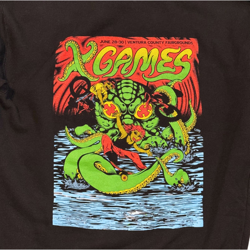 XGAMES Ventura 2024 Black Graphic Hoodie Sweater EUC L